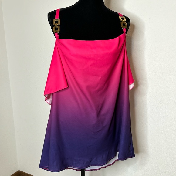 Shein size 2X ombre short sleeved off the shoulder top - Picture 1 of 9